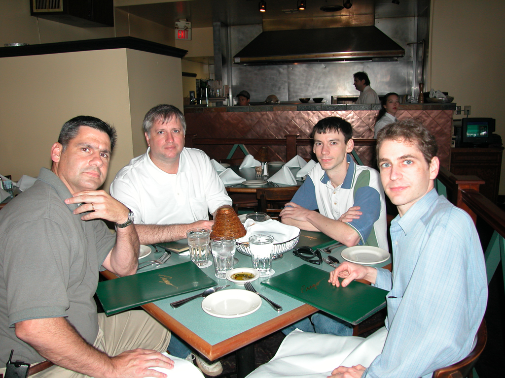 Jo-Jo, John Dempsey, David, and Dan at PREGO® restaurant in Rice Village in Houston