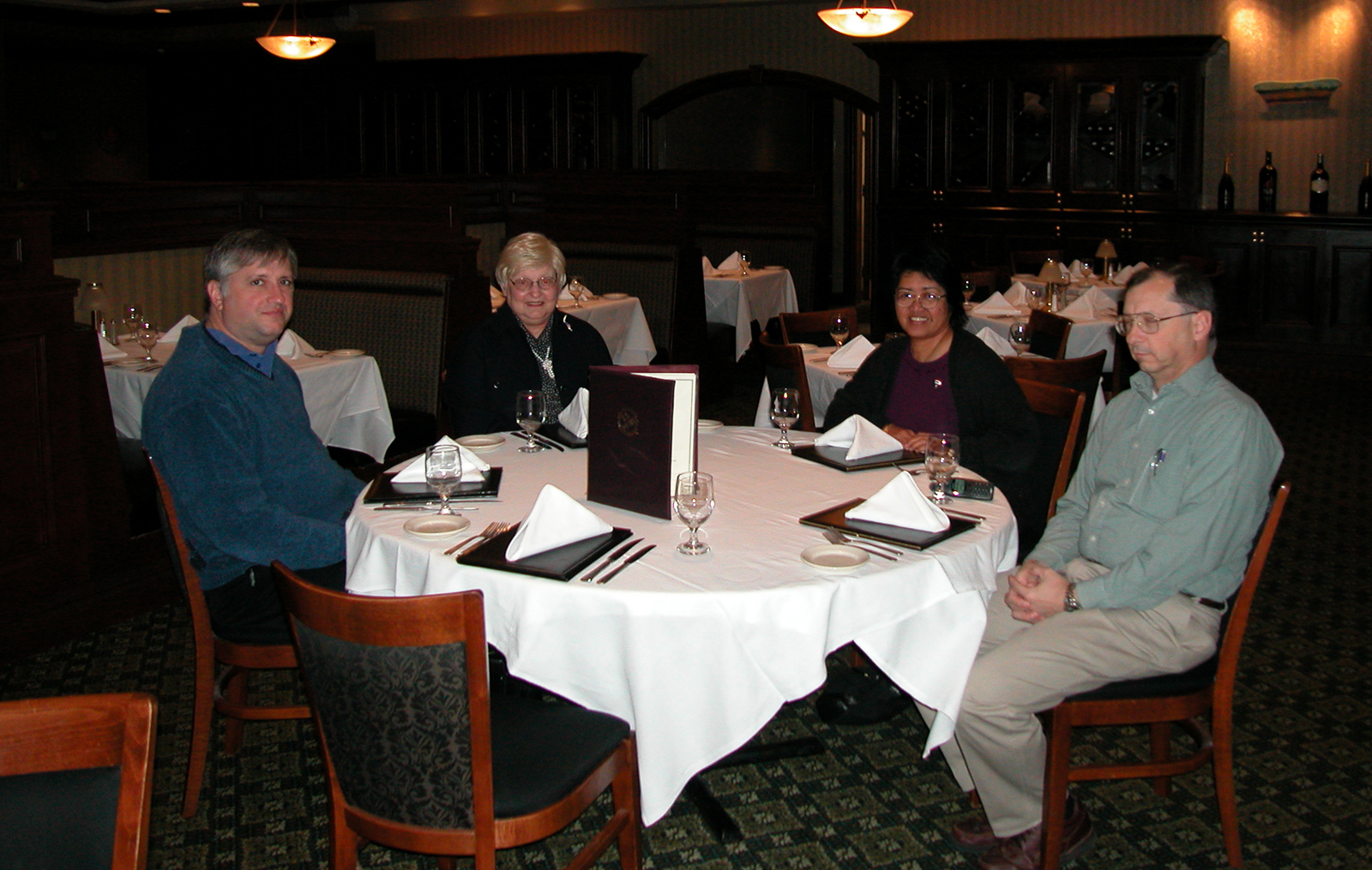 John Dempsey, Mom, Gai and Felix celebrating John Dempsey's Birthday at RUTH'S CHRIS Steak House® in Lafayette